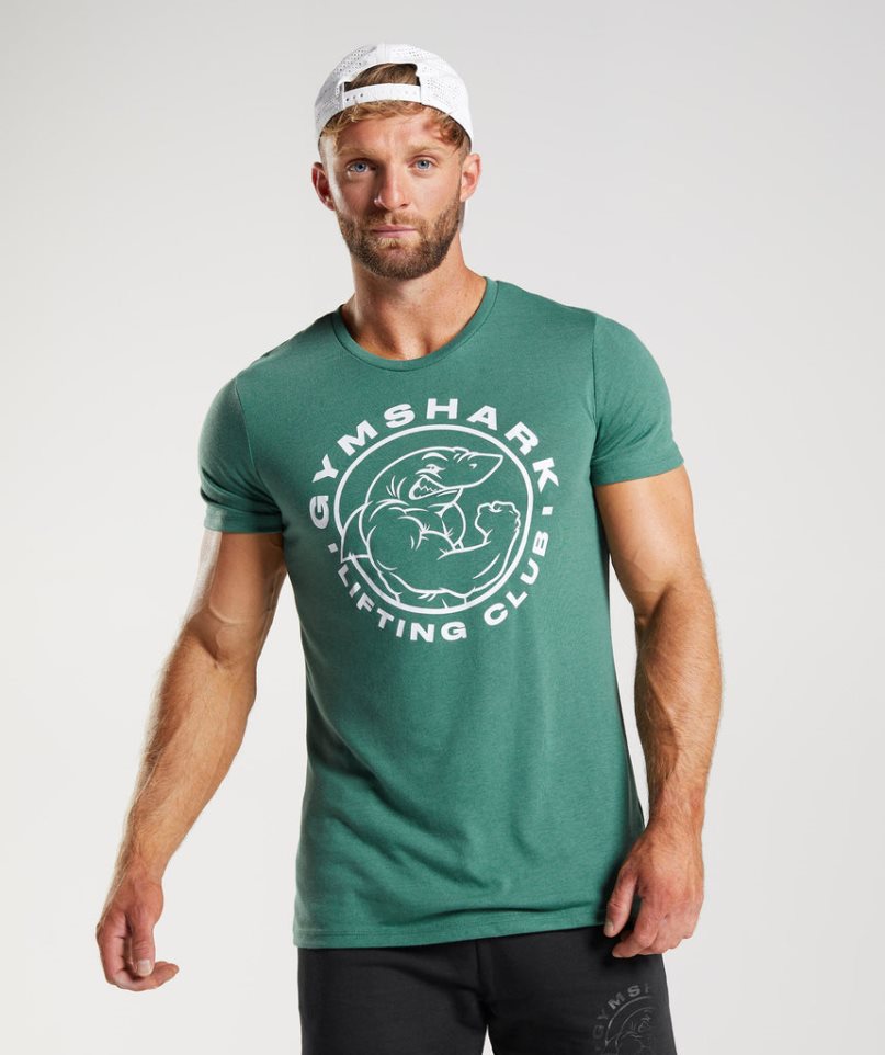 Men\'s Gymshark Legacy T-Shirts Green | NZ 5VWBLJ